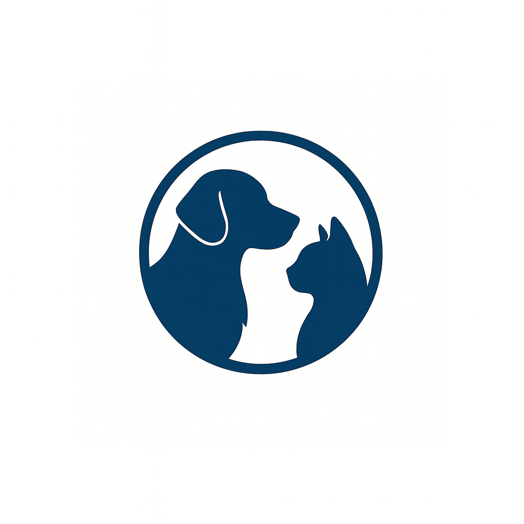 hund och katt blå logga i cirkel